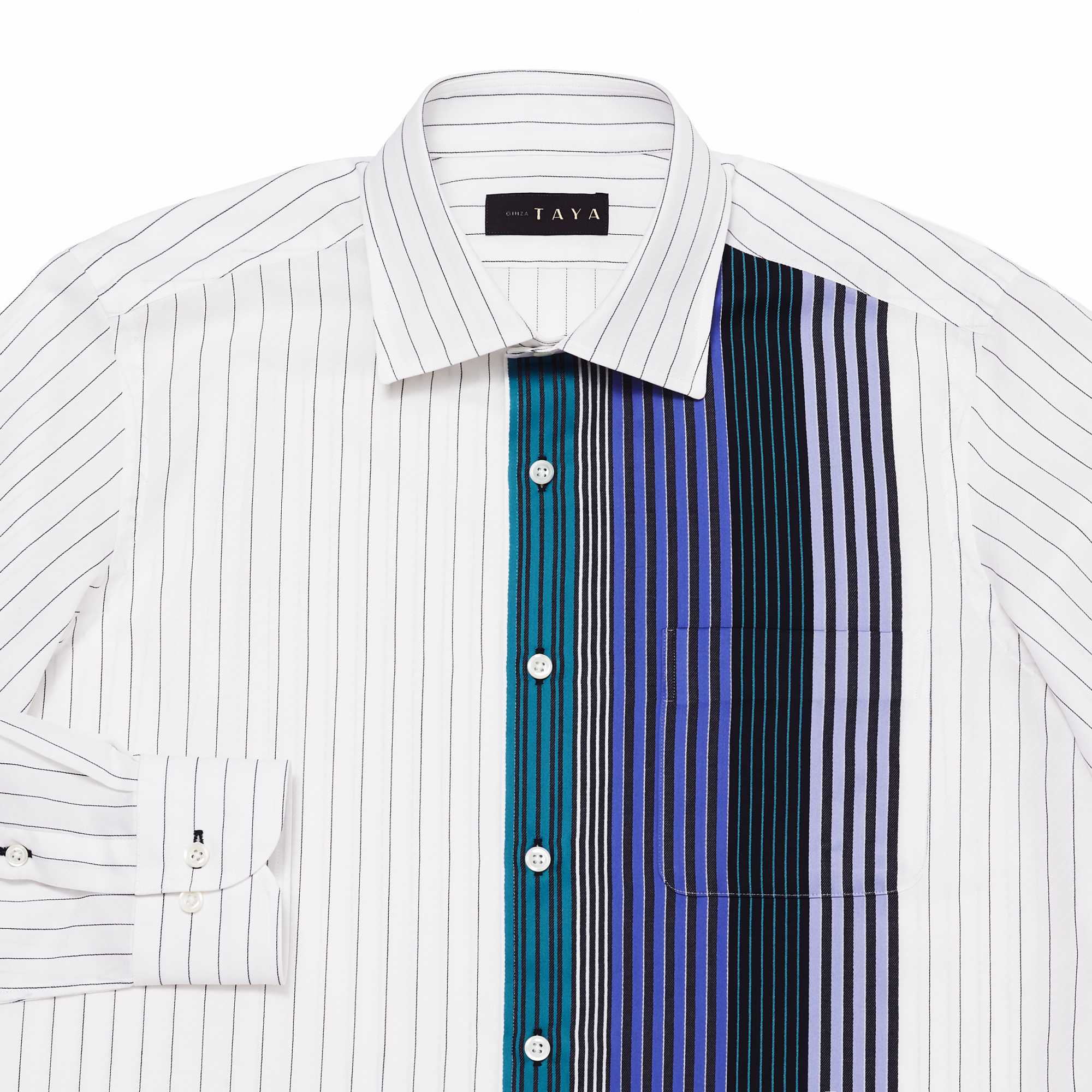 長袖　綿シャツ/パネル(M)