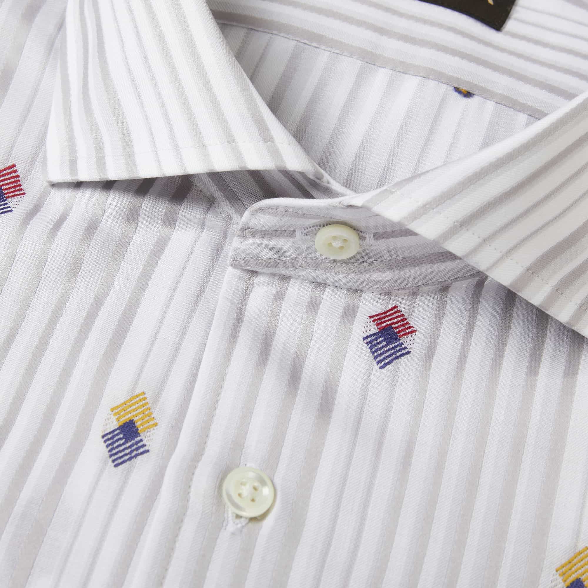 長袖 バックカット綿シャツ/スクエア(M)