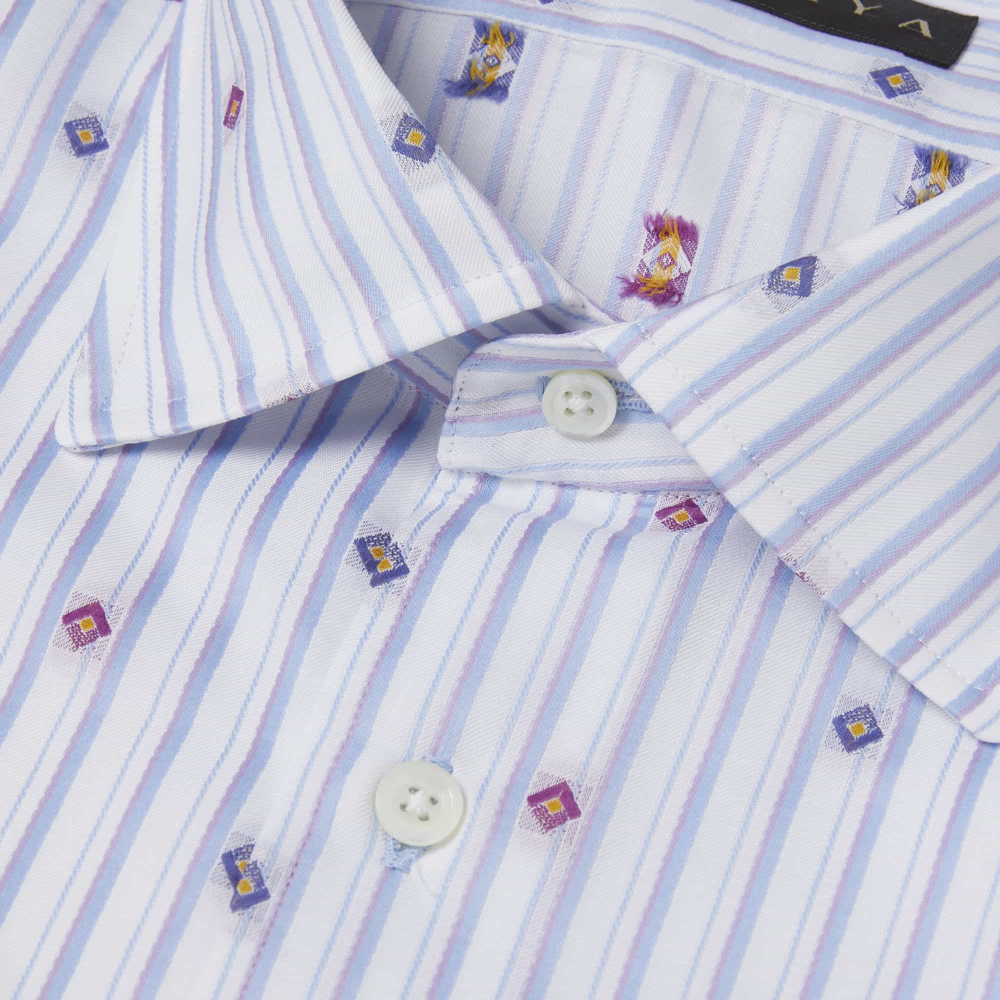 長袖 綿バックカットシャツ/小紋(LL)