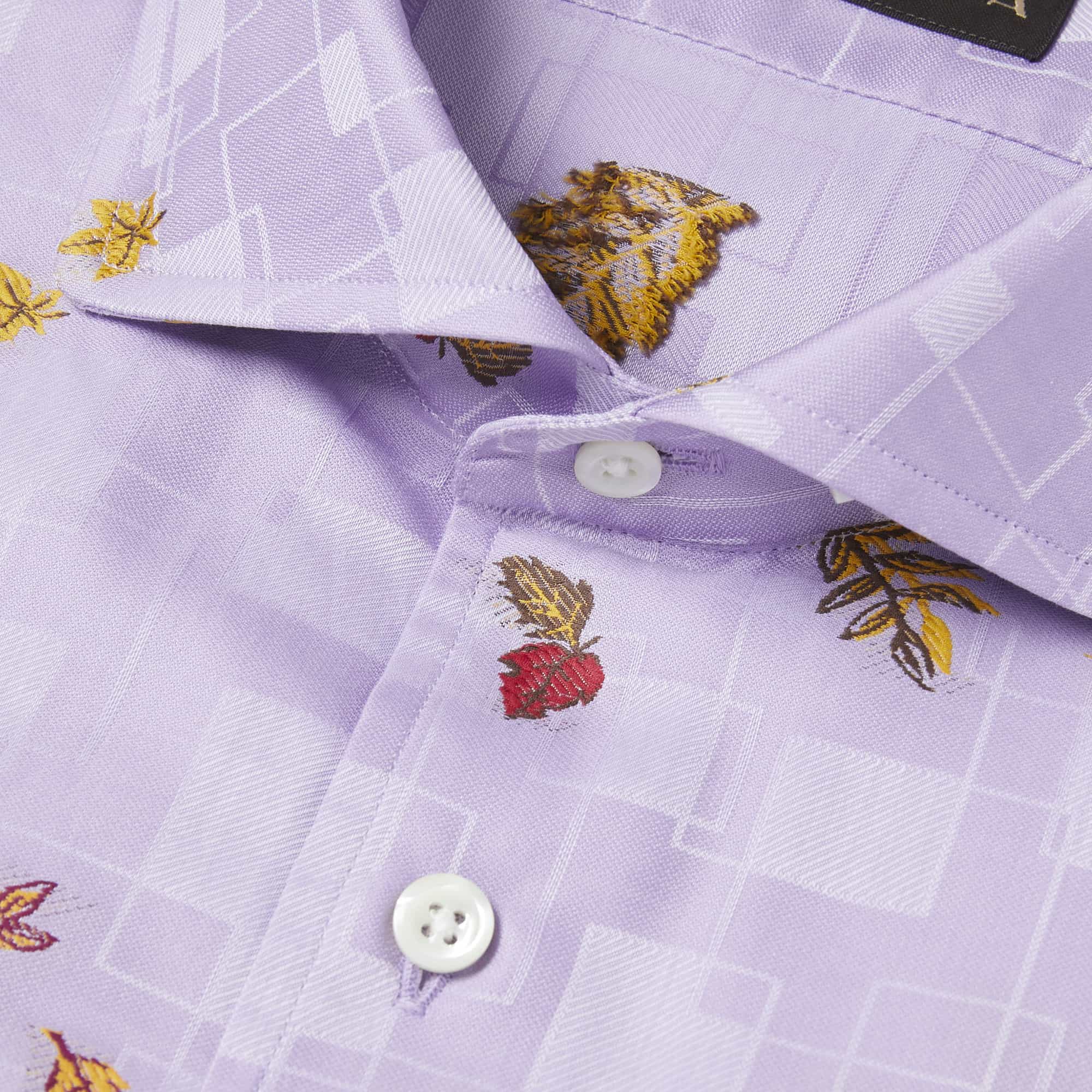 長袖 綿バックカットシャツ/リーフ(LL)