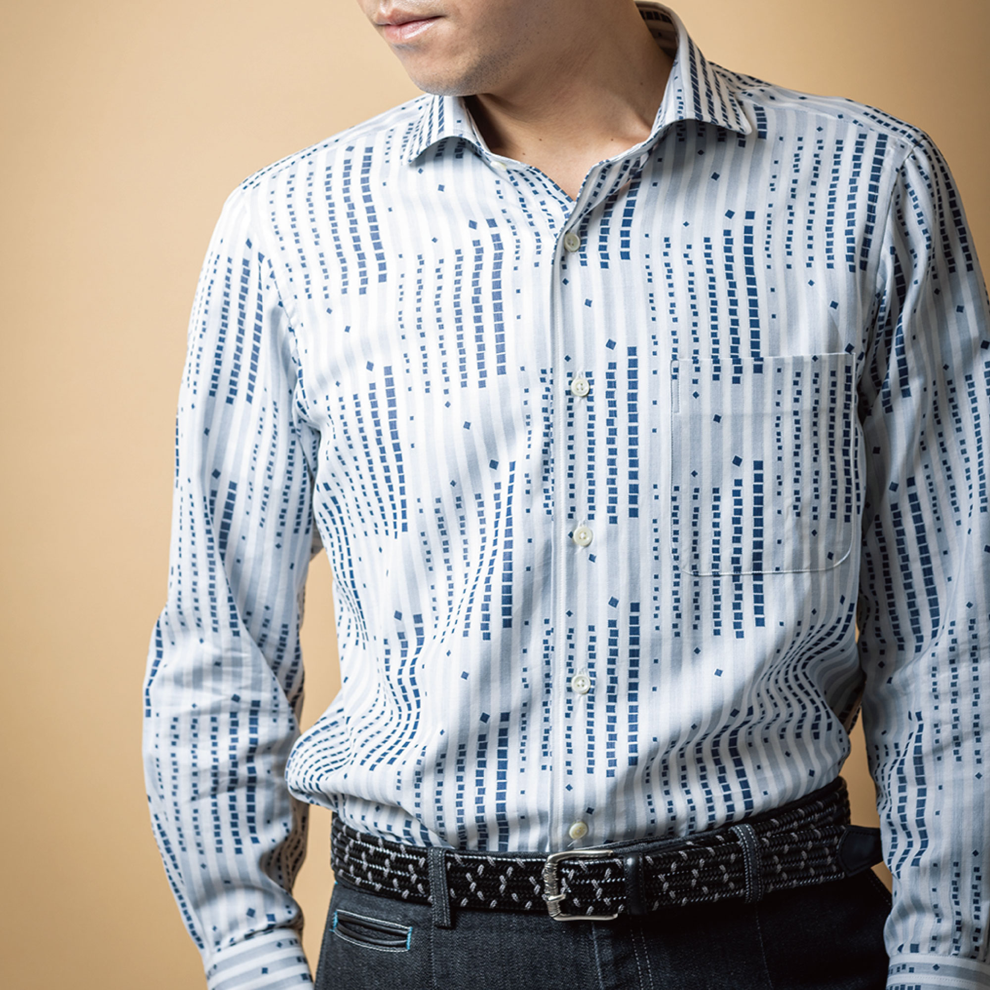 長袖 綿シャツ/カレント(LL)