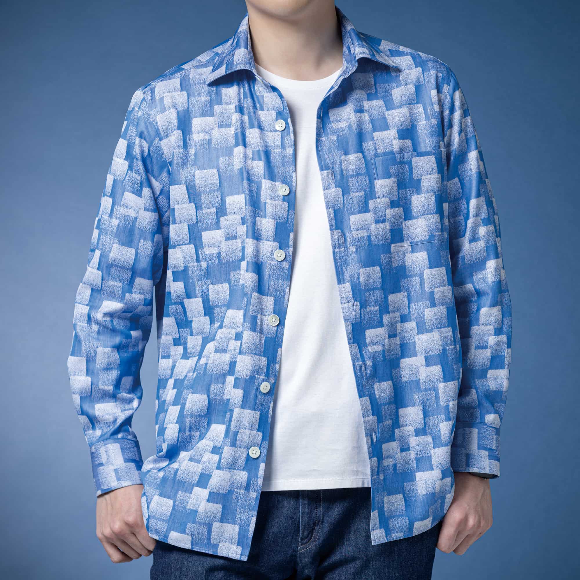 長袖 綿シャツ/オーバーシャツ