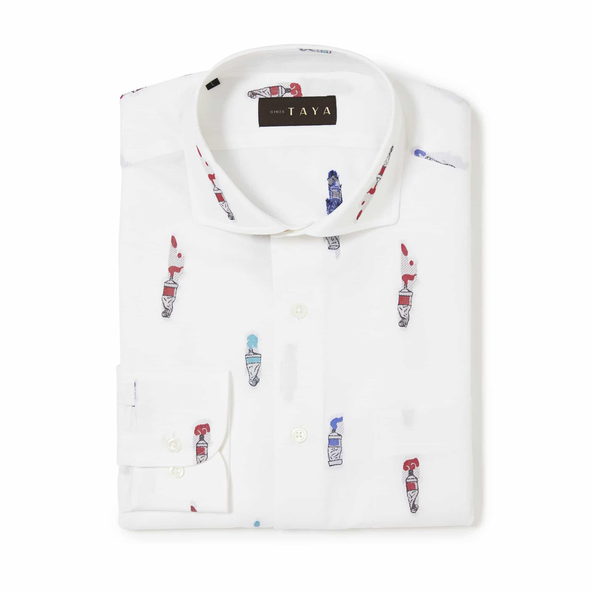 長袖 バックカット綿シャツ/チューブ(M)