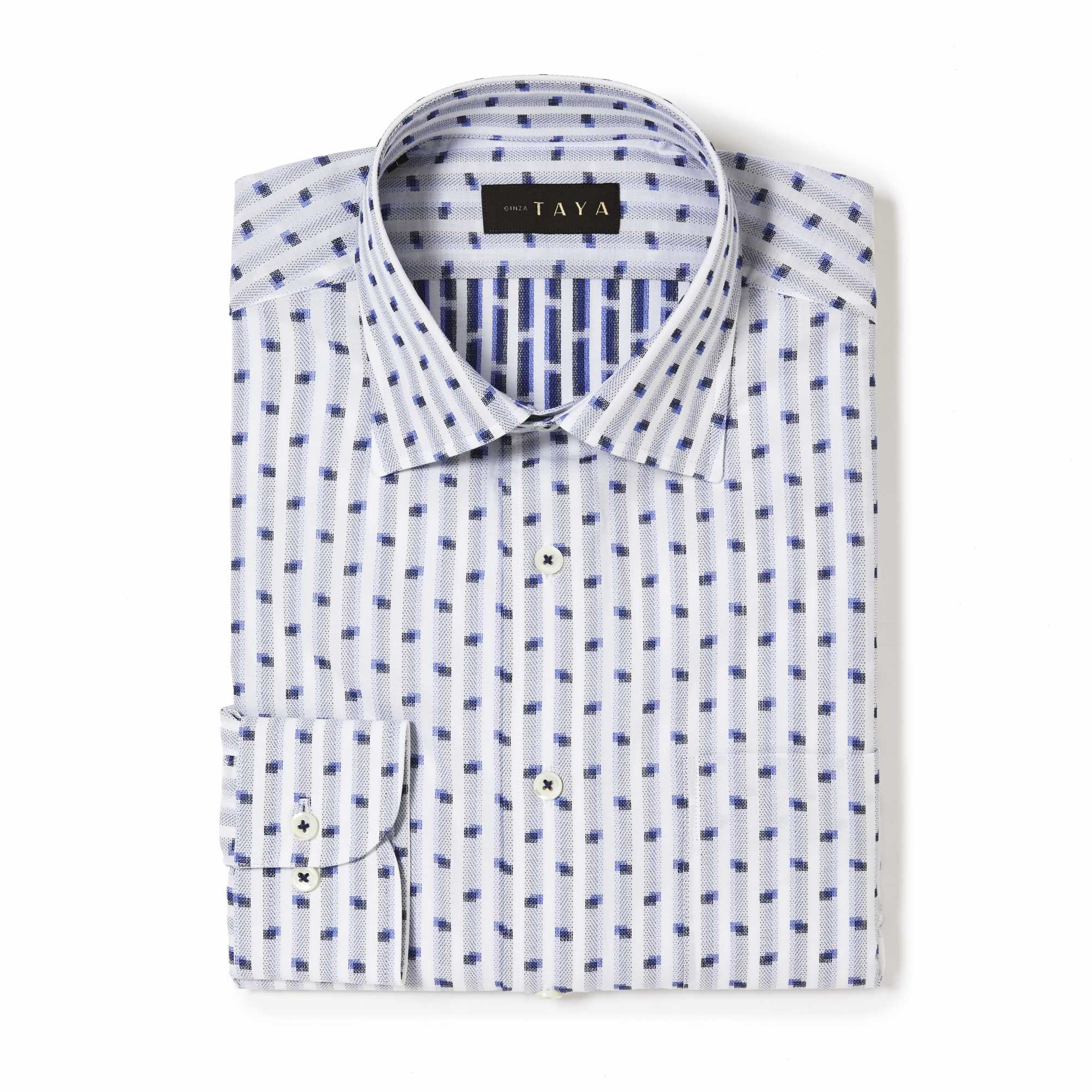 長袖　綿シャツ/スクエア(L)