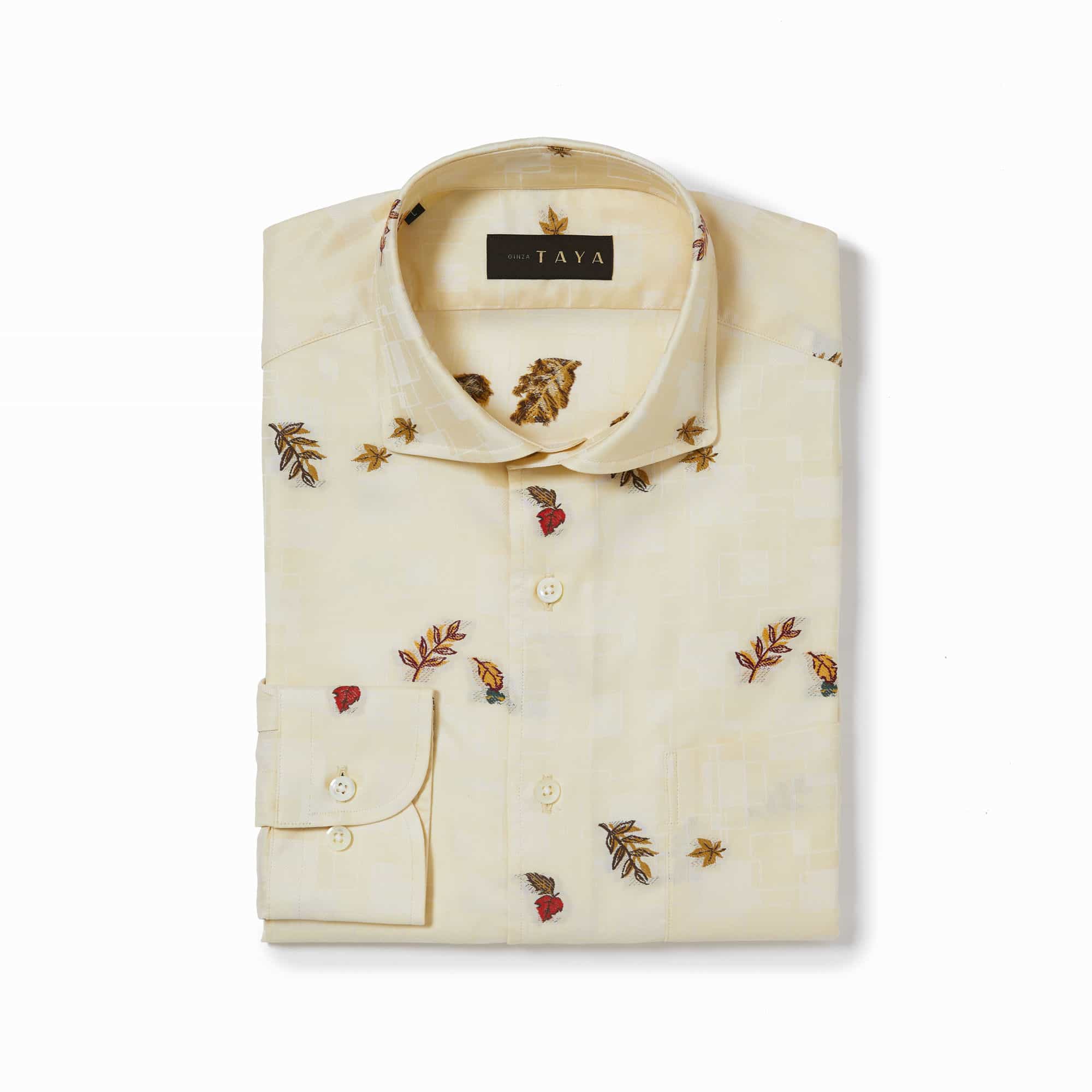 長袖 綿バックカットシャツ/リーフ(LL)