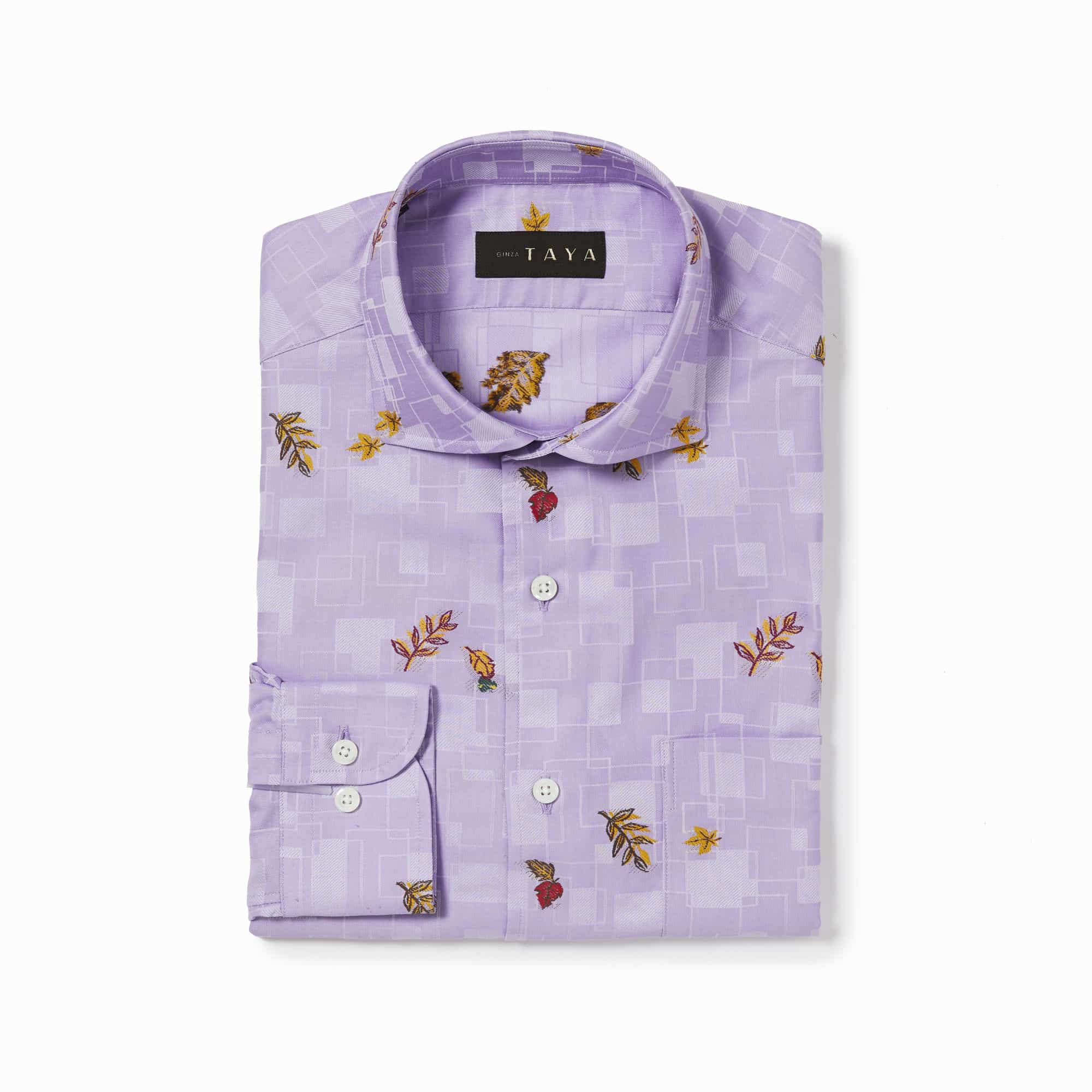 長袖 綿バックカットシャツ/リーフ(LL)