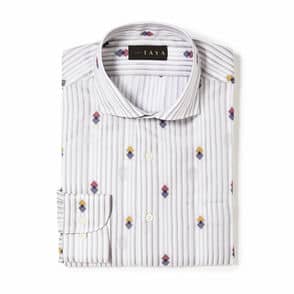 長袖 バックカット綿シャツ/スクエア(M)