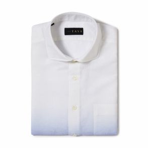 半袖　綿麻製品染めシャツ/パームグラデーション