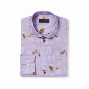 長袖　綿バックカットシャツ/リーフ(LL)