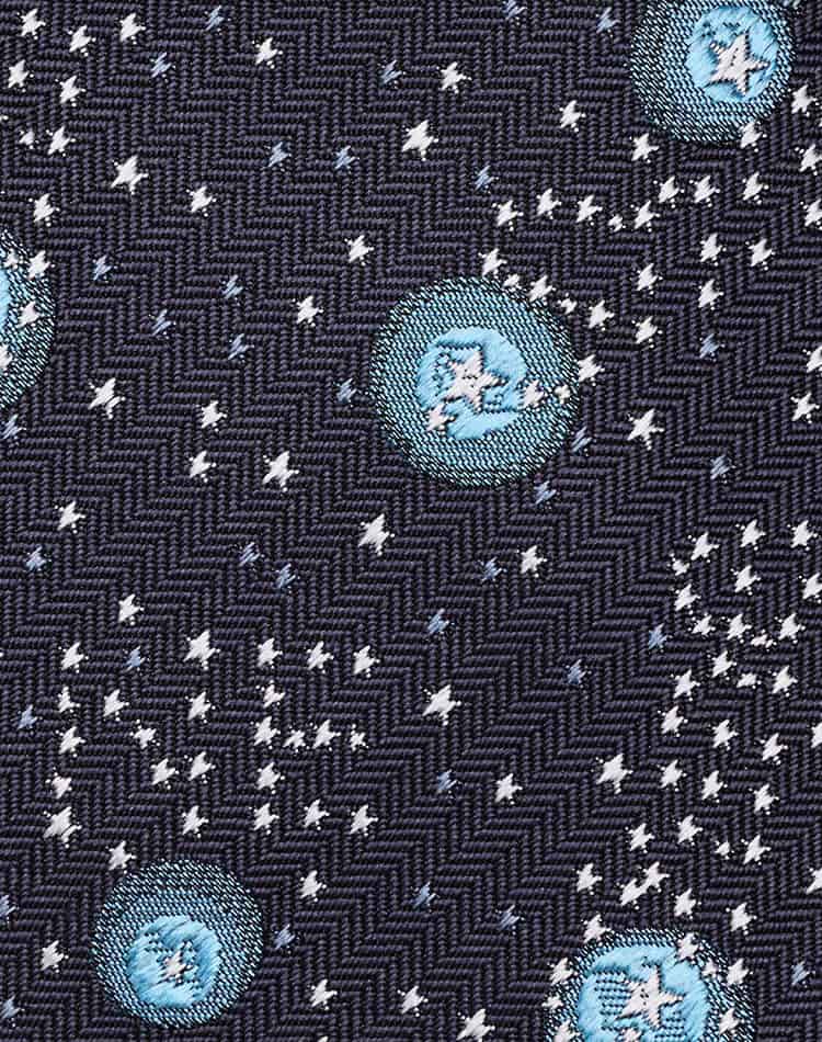 星、シャイン柄のネクタイ